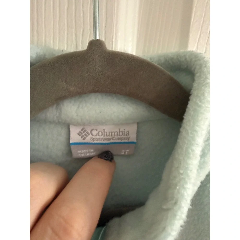 Columbia Kids Light Blue Fleece Zip Up Jacket Size 3T - Picture 3 of 6